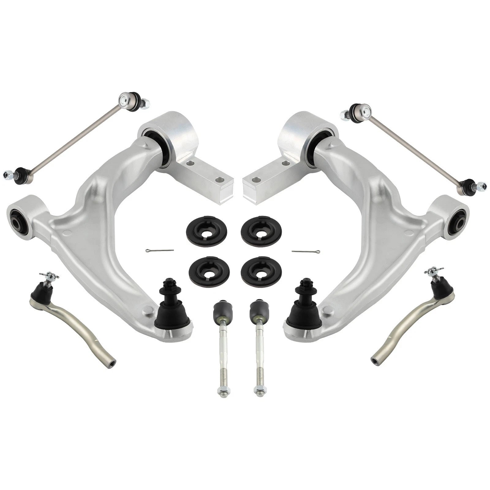 8x Front Control Arms Sway Bar Links Tie Rods Kit for Honda Pilot (2009–2015)