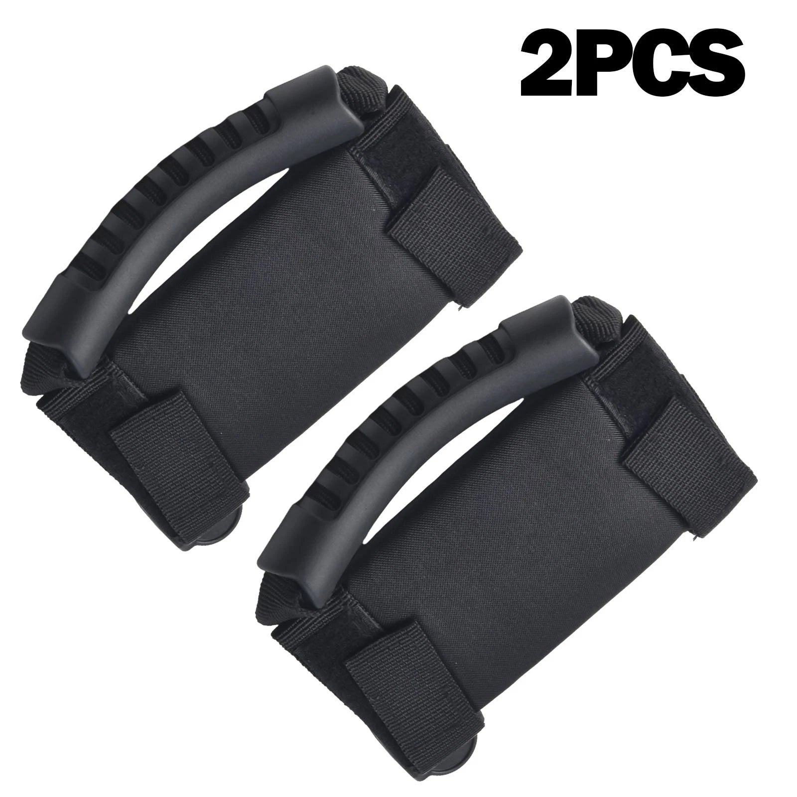 Set of 2 Black Oxford Cloth Roll Cage Bar Handle Grips for ATV UTV