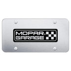 Brushed Stainless Steel License Plate - Officially Licensed for Mopar Garage
