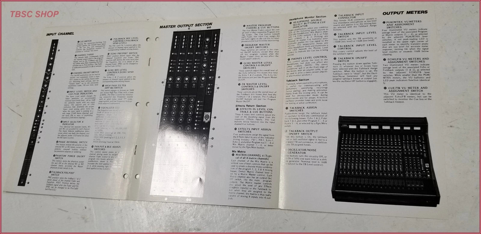Yamaha M1516A Mixer Sales Brochure for Professional Sound Series
