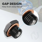 Aluminum Reducer Oil Drain Plug for Yamaha Raptor 700 YFM700R (2006–2026) Black