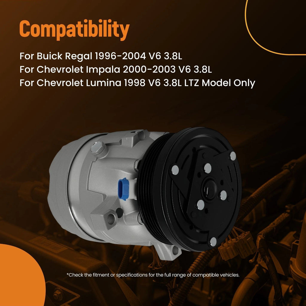 A/C Compressor w/Clutch V5 for Pontiac Grand Prix 3.8L (1997–2003) CO 20452C