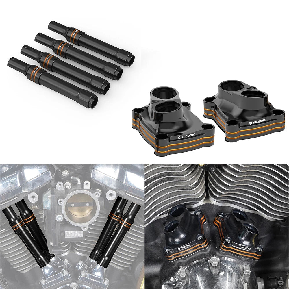 CNC M8 Pushrod Covers Tappet Covers for Harley Fat Boy Deluxe Heritage (2018–2023)
