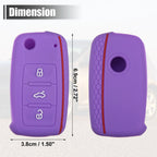 2X Purple Silicone Key Fob Shell for Volkswagen CC (3 Button) 723115242324
