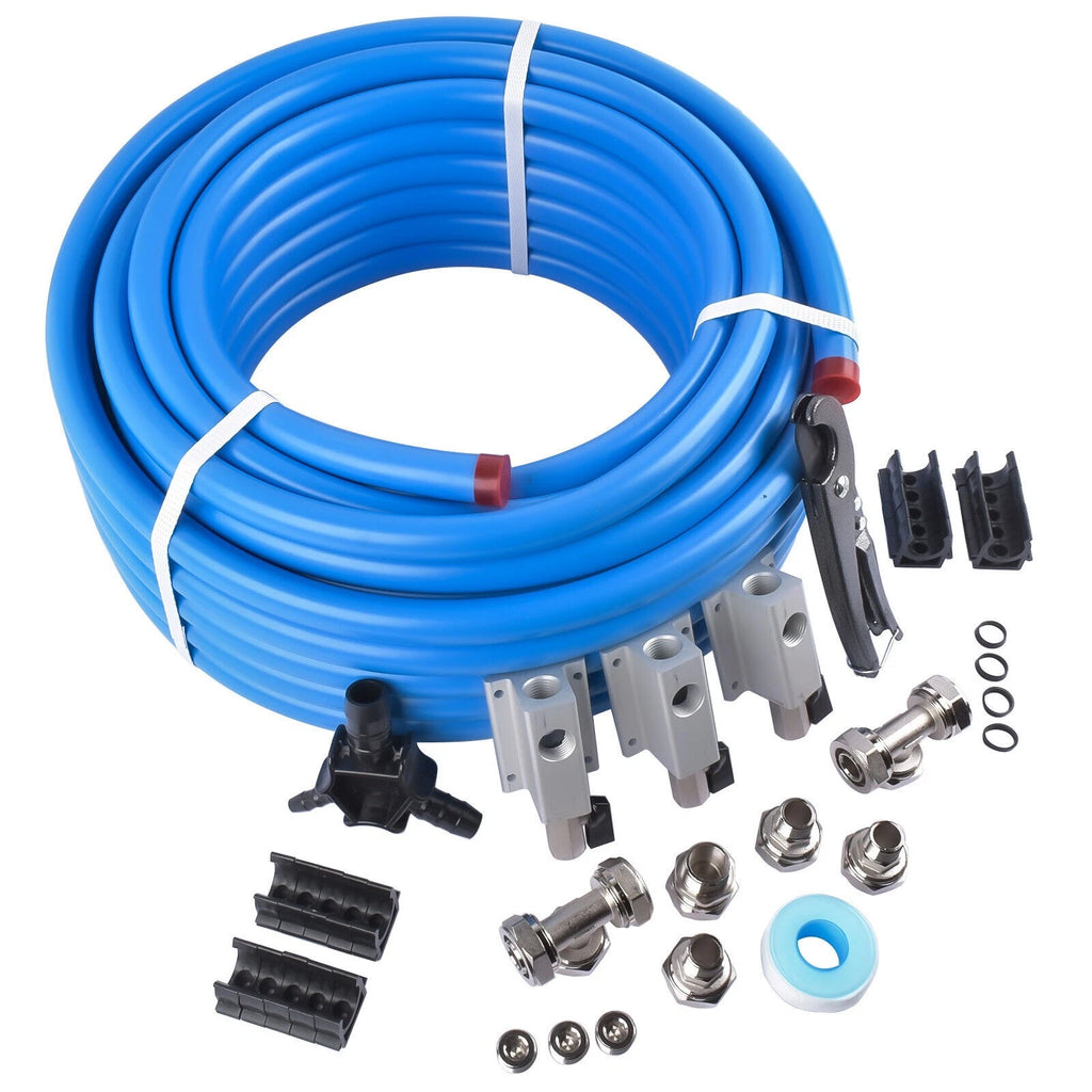 Compressed Air Line System Master Kit for 3/4" Tubing (100 Feet, 3 Outlets)