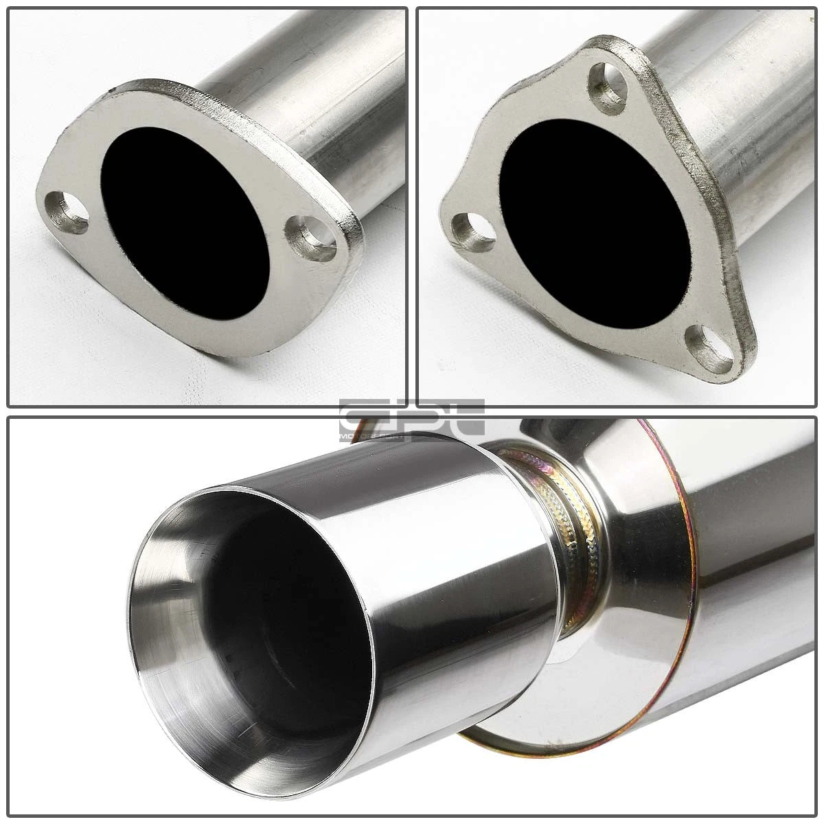 Rolled Muffler Tip for Honda Accord (1994–1997) - Stainless Racing Catback