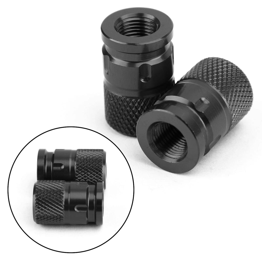 2pcs CNC Black Anti-Theft Tire Valve Stem Caps for Car Truck Bike Motorcycle