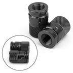 2pcs CNC Black Anti-Theft Tire Valve Stem Caps for Car Truck Bike Motorcycle