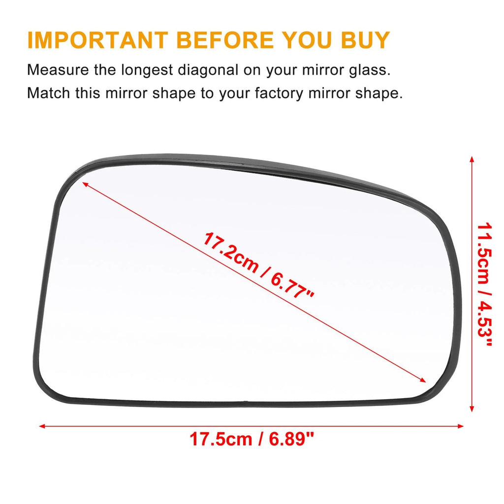 Right Side Heated Mirror Glass with Backing Plate for Nissan Tiida (2007–2012)