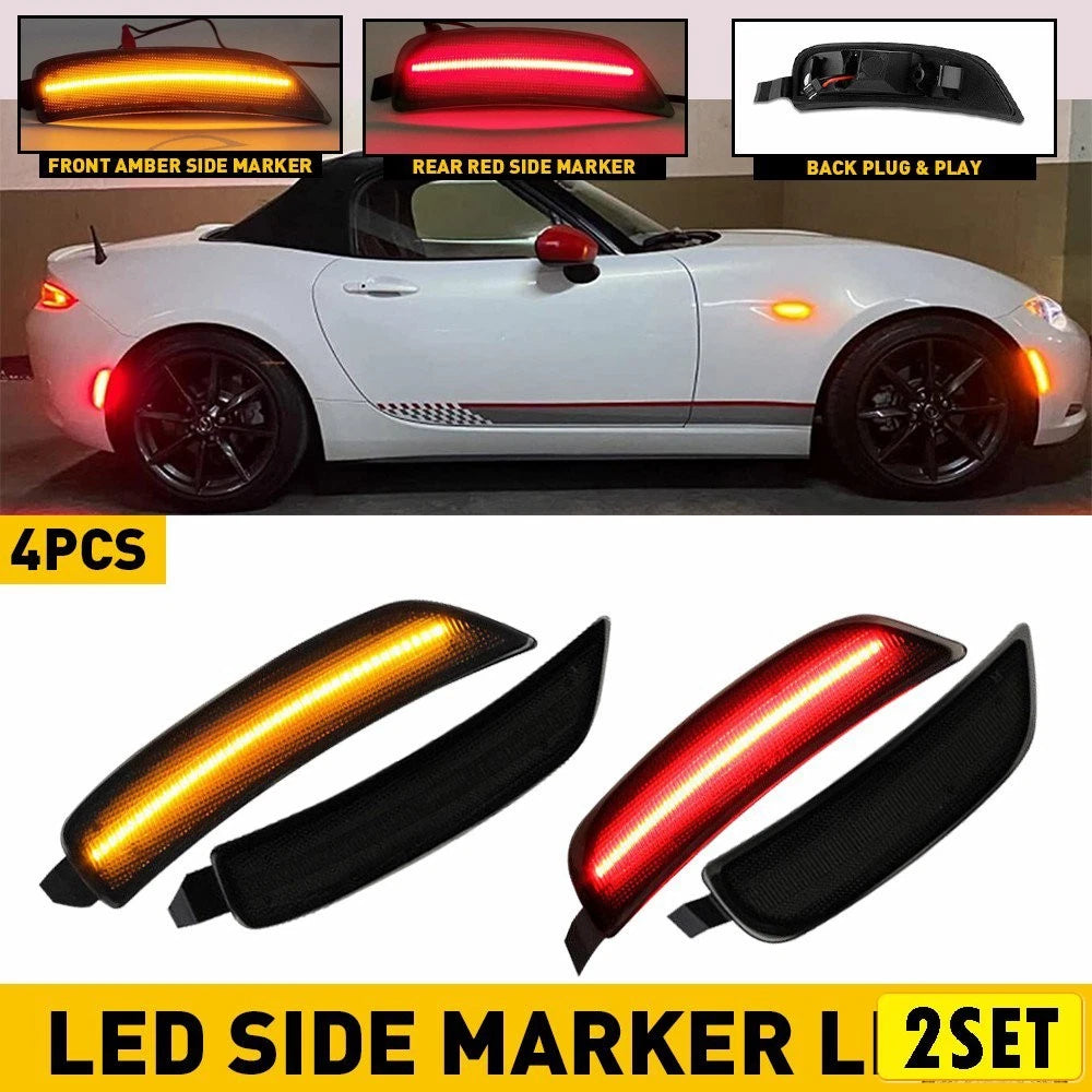 Set of 2 Front Rear Side Marker Lights for Mazda MX-5 Miata (2016–2022)