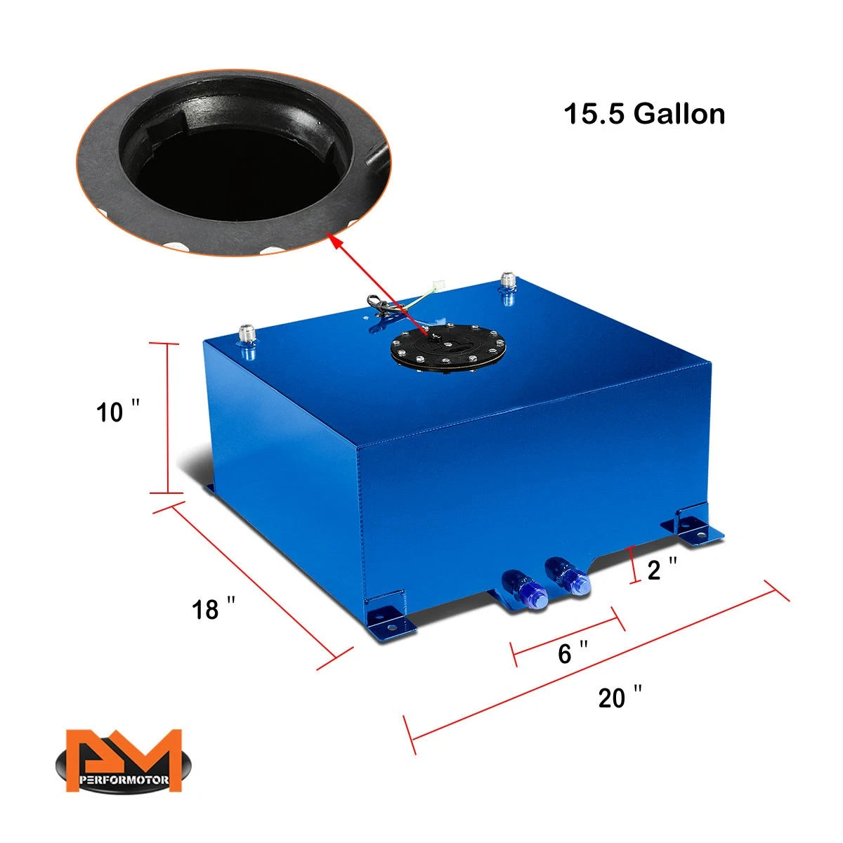 15.5 Gallon Aluminum Fuel Cell for Universal Applications (Lightweight)