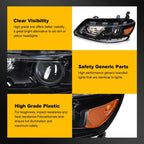 Black Housing Headlight with Bulbs for Chevrolet Malibu (2016–2018)