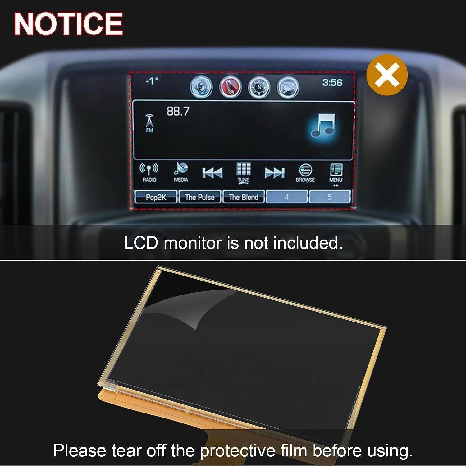 8" 55 Pin Touch Screen for Chevrolet GMC MYLINK Navigation Radio (DJ080PA-01A)