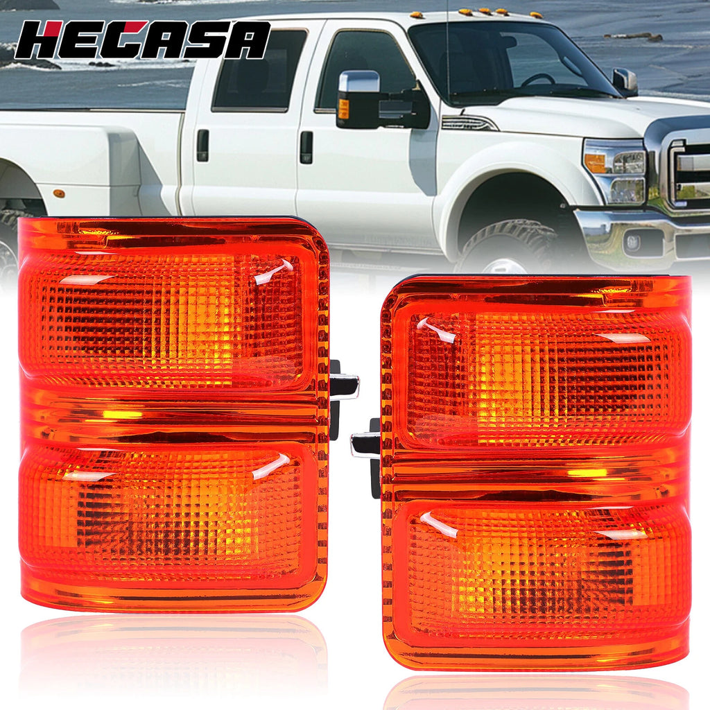 Amber Lens Side Mirror Turn Signal Lights for Ford F-250 F-350 (2008–2016)