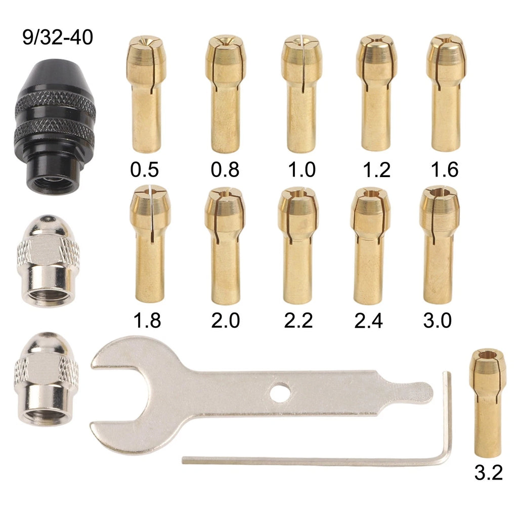16pcs Drill Chuck Collet Set 0.532mm for Electric Rotary Tools