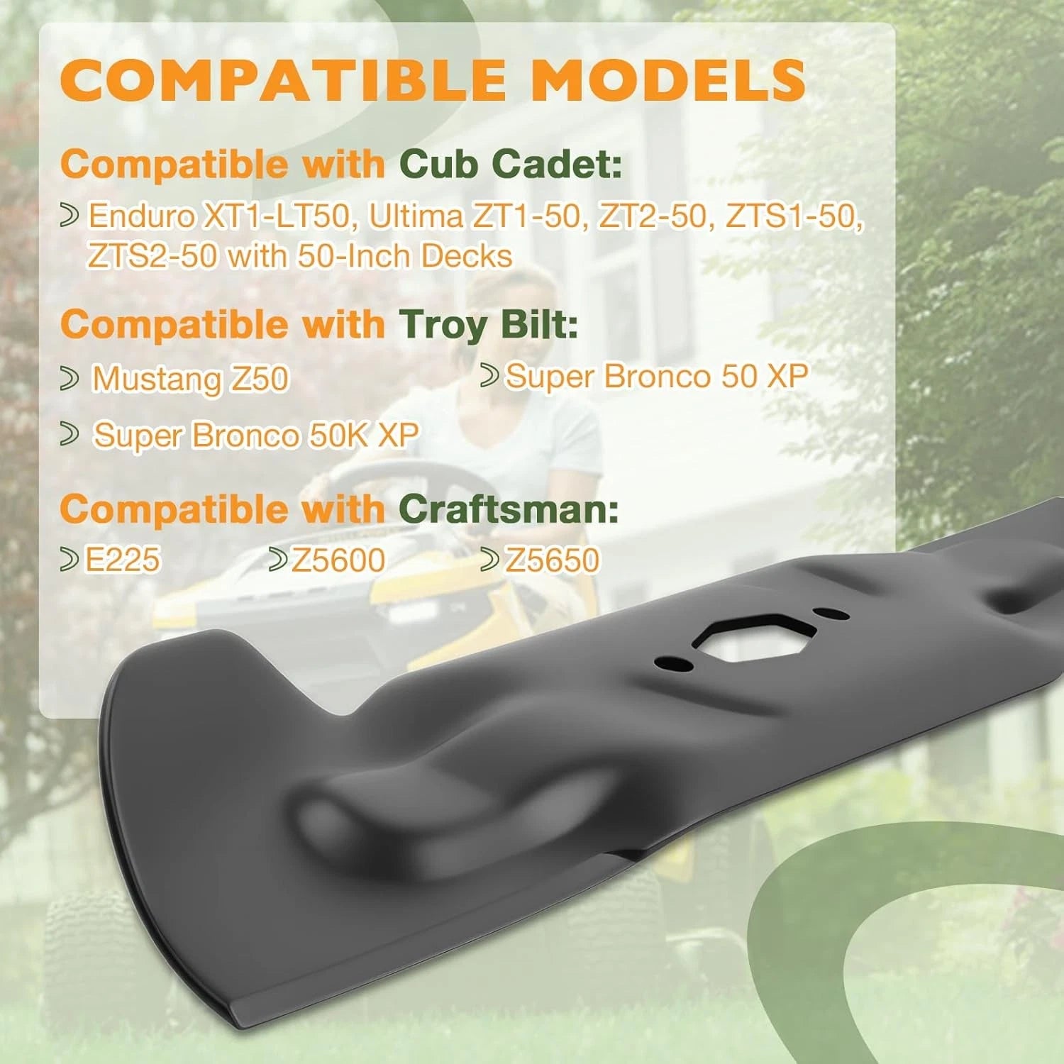 3Pcs 17.25" High Lift Lawn Mower Blades for Troy Bilt Craftsman Cub Cadet