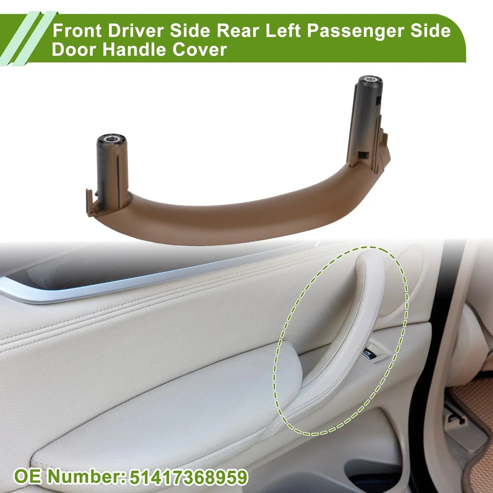Front Passenger Side Door Panel Handle Pull Trim Cover for BMW X5