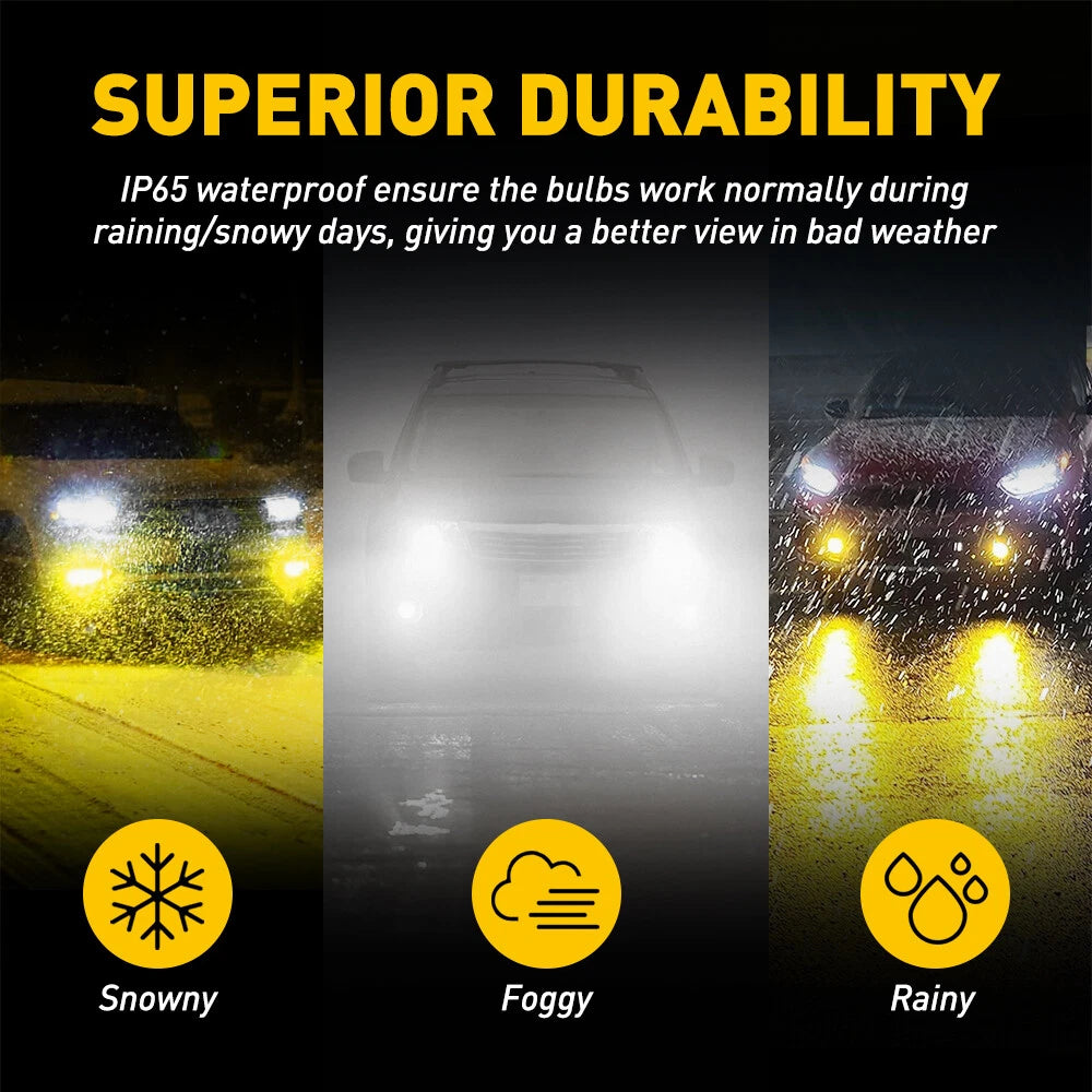 LED Fog Light Bulbs for H11 H8 H9 (Switchback Yellow White)