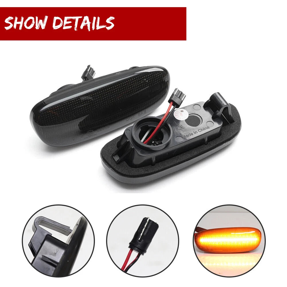 Sequential Smoked LED Side Marker Lights for Subaru Impreza (1993–2001)