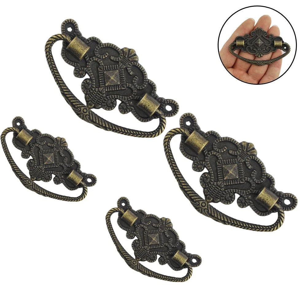 Set of 6 Antique Brass Handle Pull Ring Drawer Knobs for Furniture