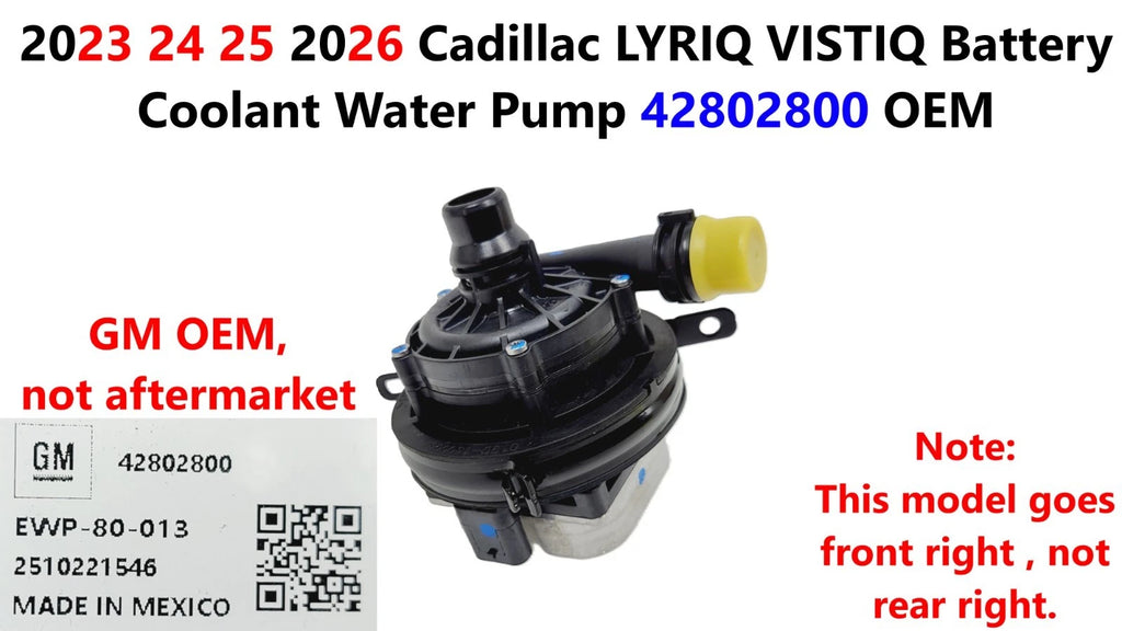Battery Coolant Water Pump 42802800 for Cadillac LYRIQ VISTIQ (2023–2026)
