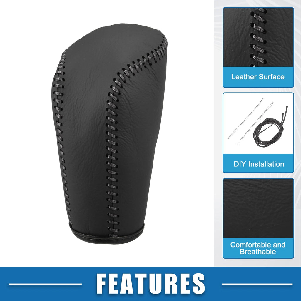 1 Pcs Gear Shifting Knob Cover for Hyundai Verna (2010–2014) Faux Leather Black 726215795974