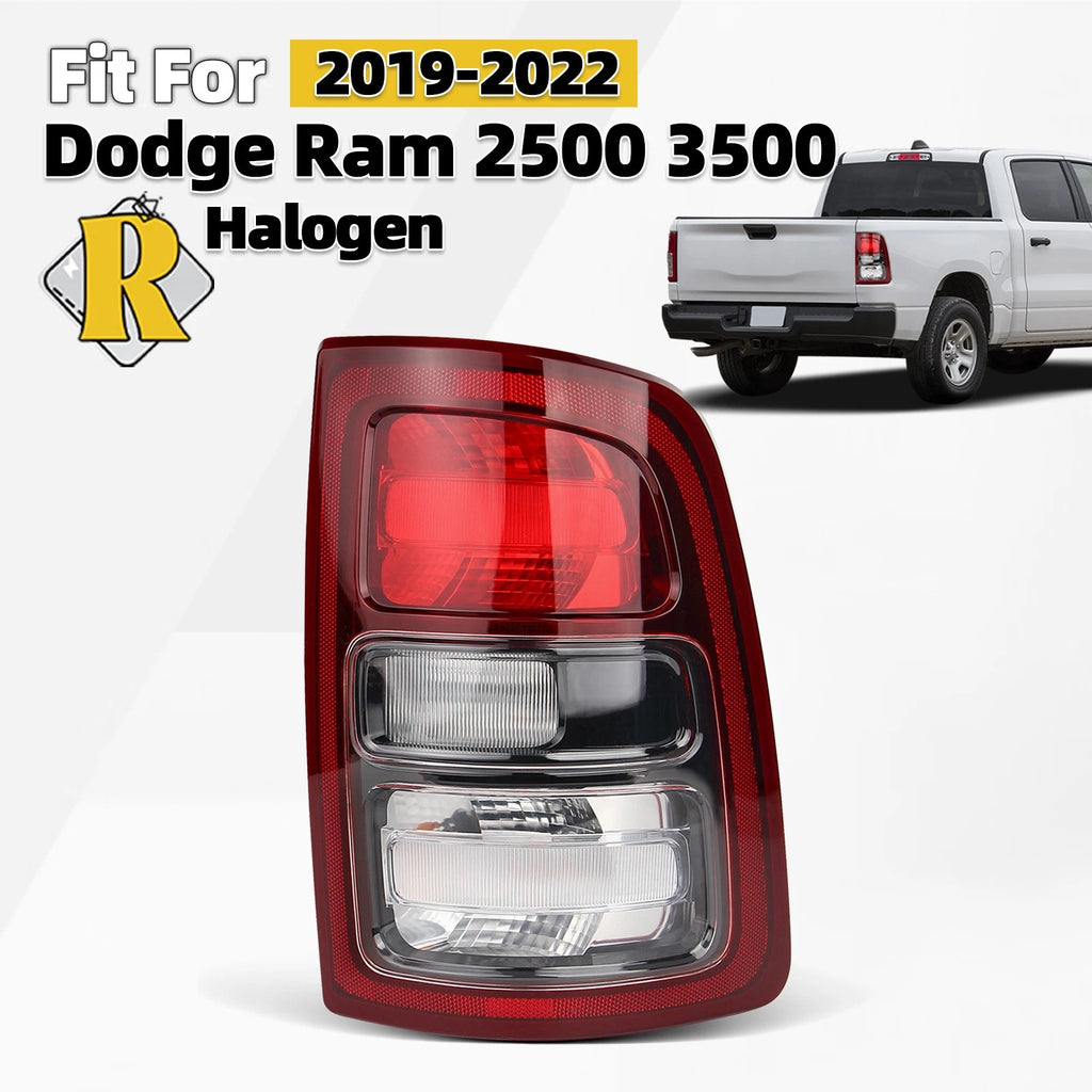 Black Bezel Tail Light Halogen Lamp Passenger Side for RAM 2500 3500 (2019–2024)