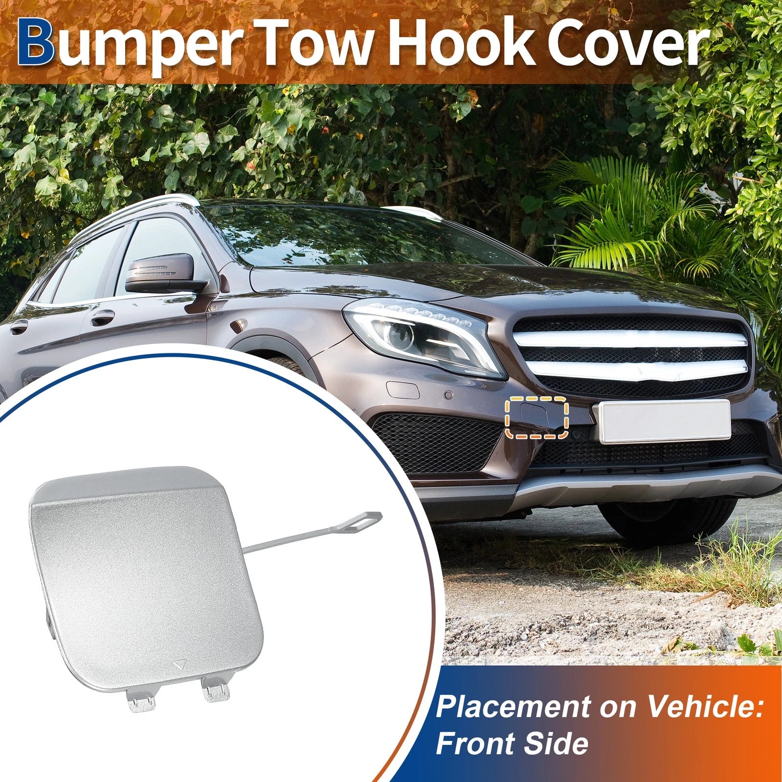 Tow Hook Cover for Mercedes-Benz GLA (2014–2020) No.A1568854922 Silver