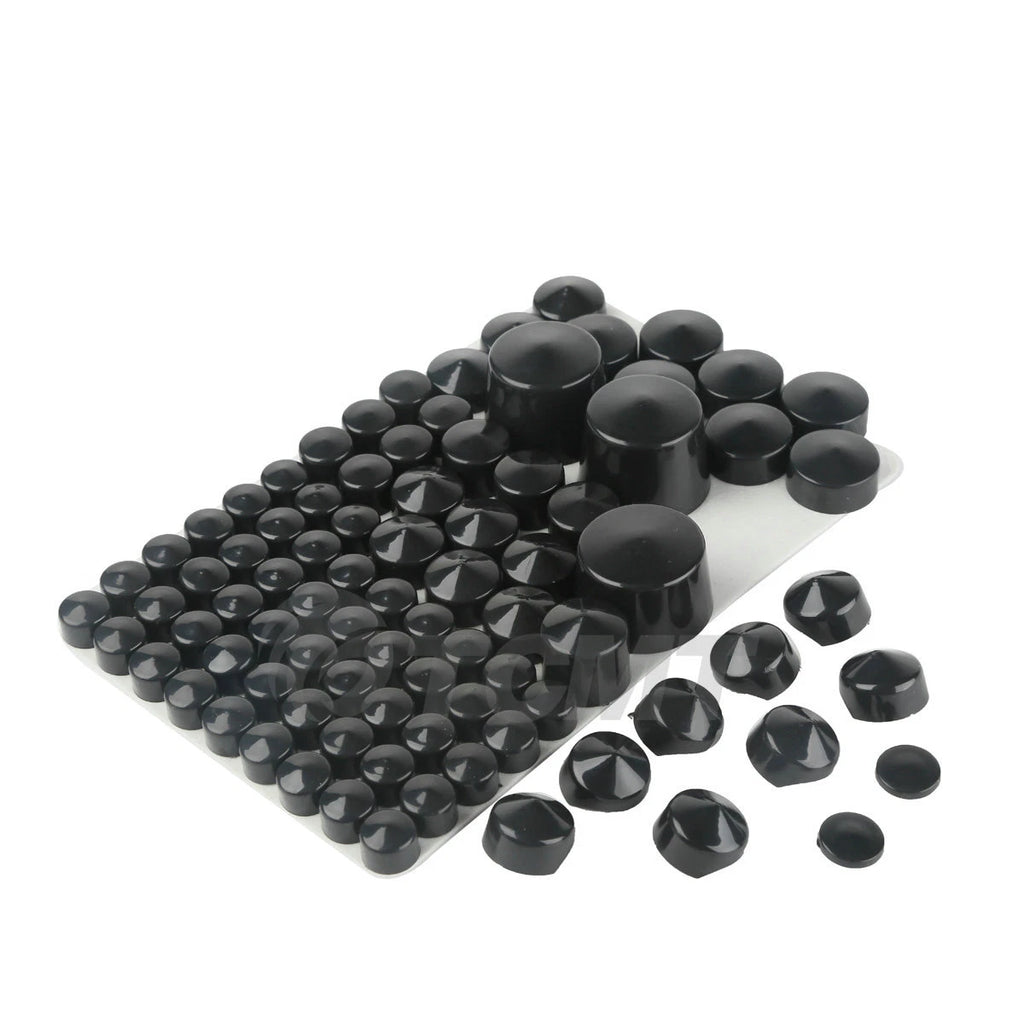 Set of 4 Black ABS Bolt Toppers Caps for Harley Softail Twin Cam (1984–2006)