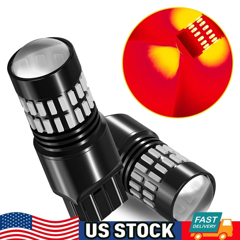 2X Red Flash Strobe 7443 7440 LED Brake Stop Light for Toyota Corolla (2009–2019)