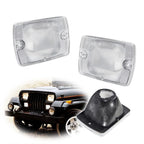 Clear Front Bumper Turn Signal Parking Light Housings for Jeep Wrangler (1987–1995)