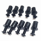 10pcs Windshield Bolt Kit for Motorcycle (Well Nuts/Bolts/Washer) Black