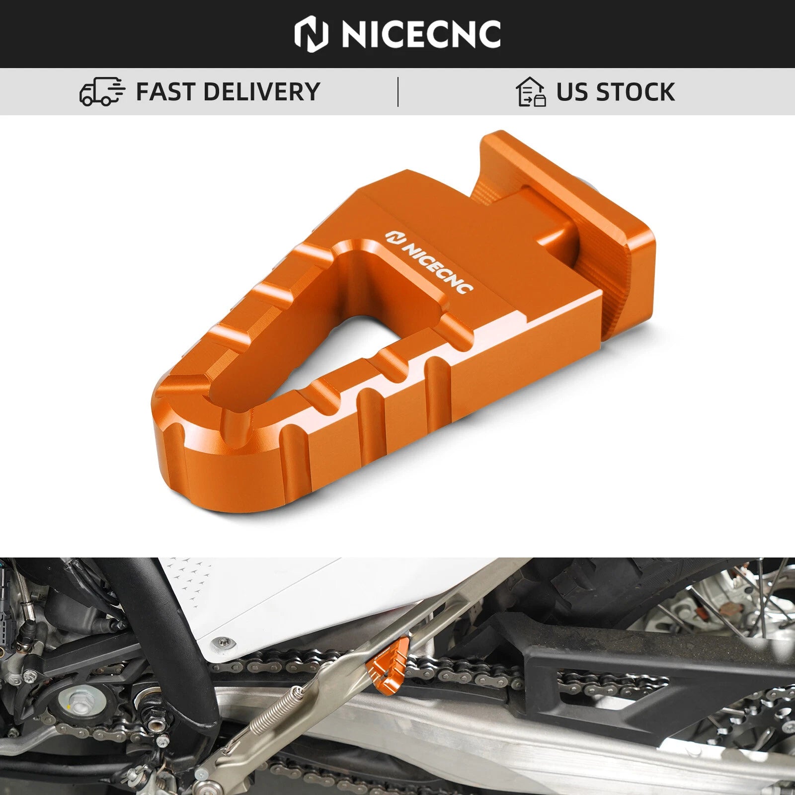 NICECNC Side Stand Kickstand Peg for KTM 125 250 350 450 500 EXC F XCW (2024–2025)