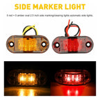 10X LED Round Side Marker Lights for Pickup Truck Trailer (Amber & Red)