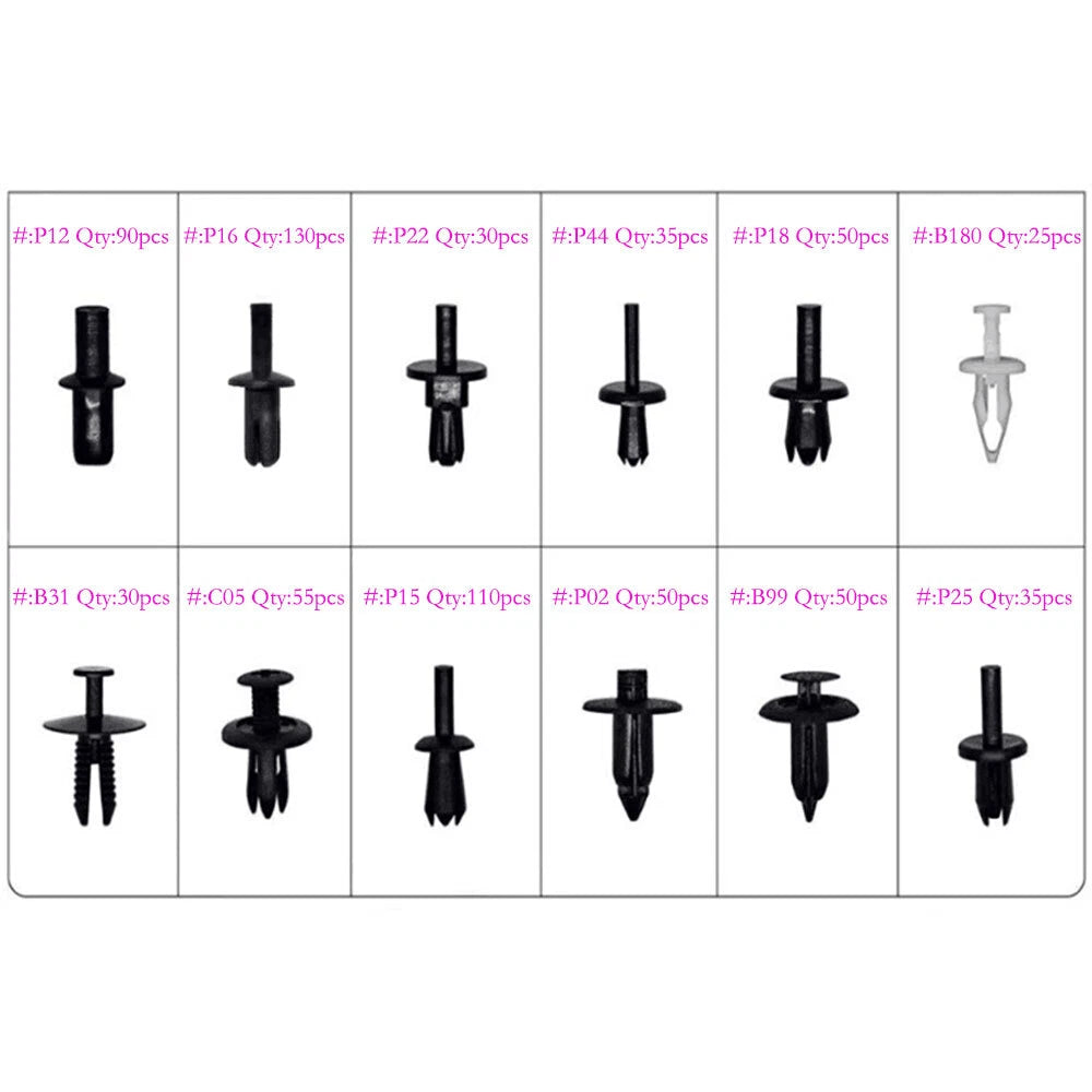 Set of 690 Car Push Pin Clips for Automotive Trim Panel Body