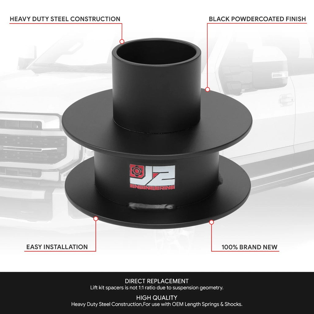 2X Front Lift Kit Leveling Spacers for Ford F-250/350 Super Duty (2005–2023)