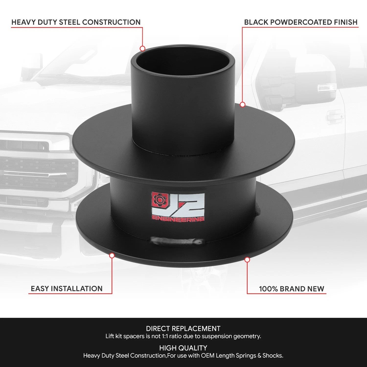 2X Front Lift Kit Leveling Spacers for Ford F-250/350 Super Duty (2005–2023)