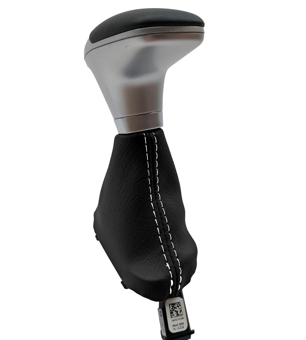 Leather Automatic Shift Boot Cover for Dodge Challenger (2015–2020) White Stitch