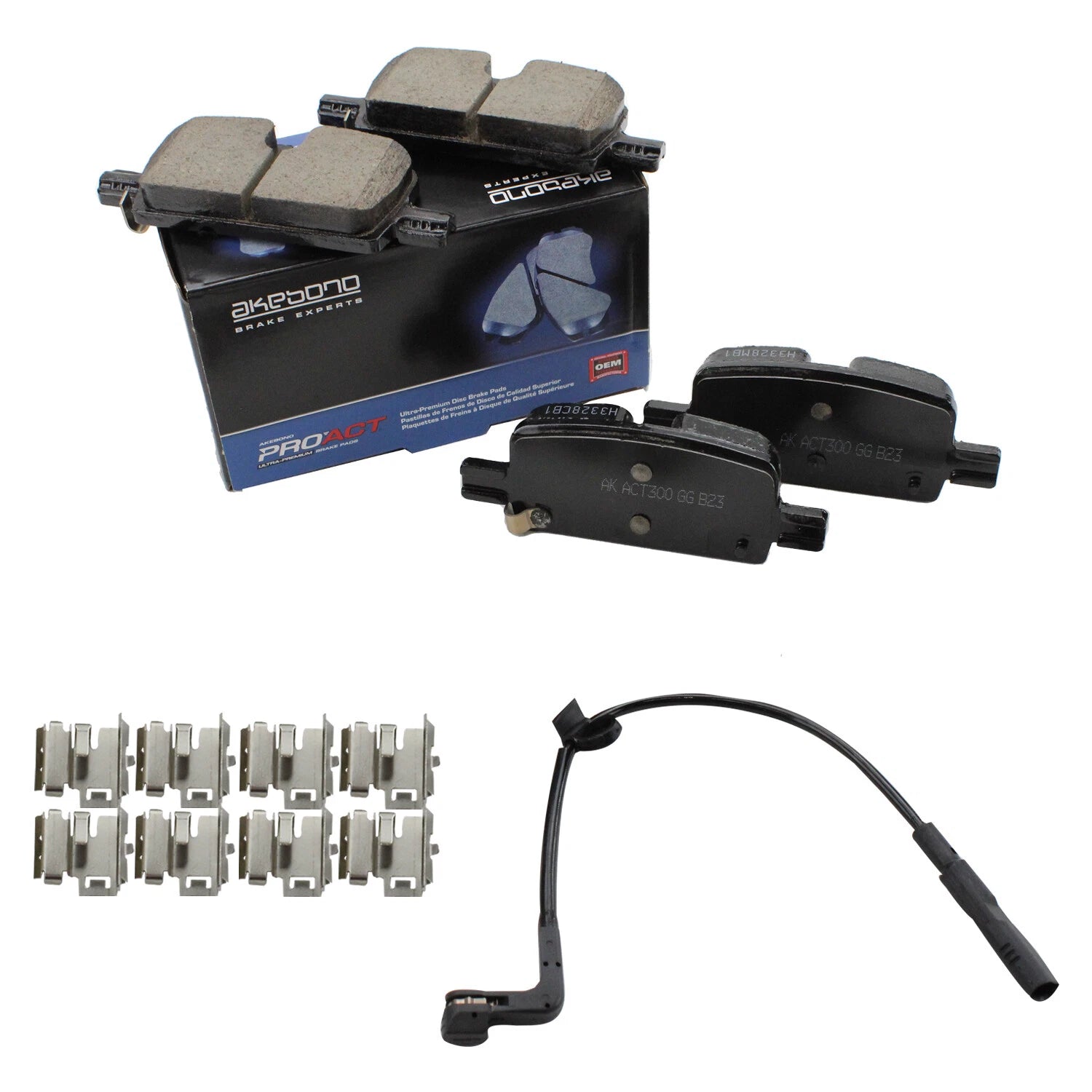 Set of 4 Akebono ProACT Rear Ceramic Brake Pads for Cadillac Chevrolet GMC