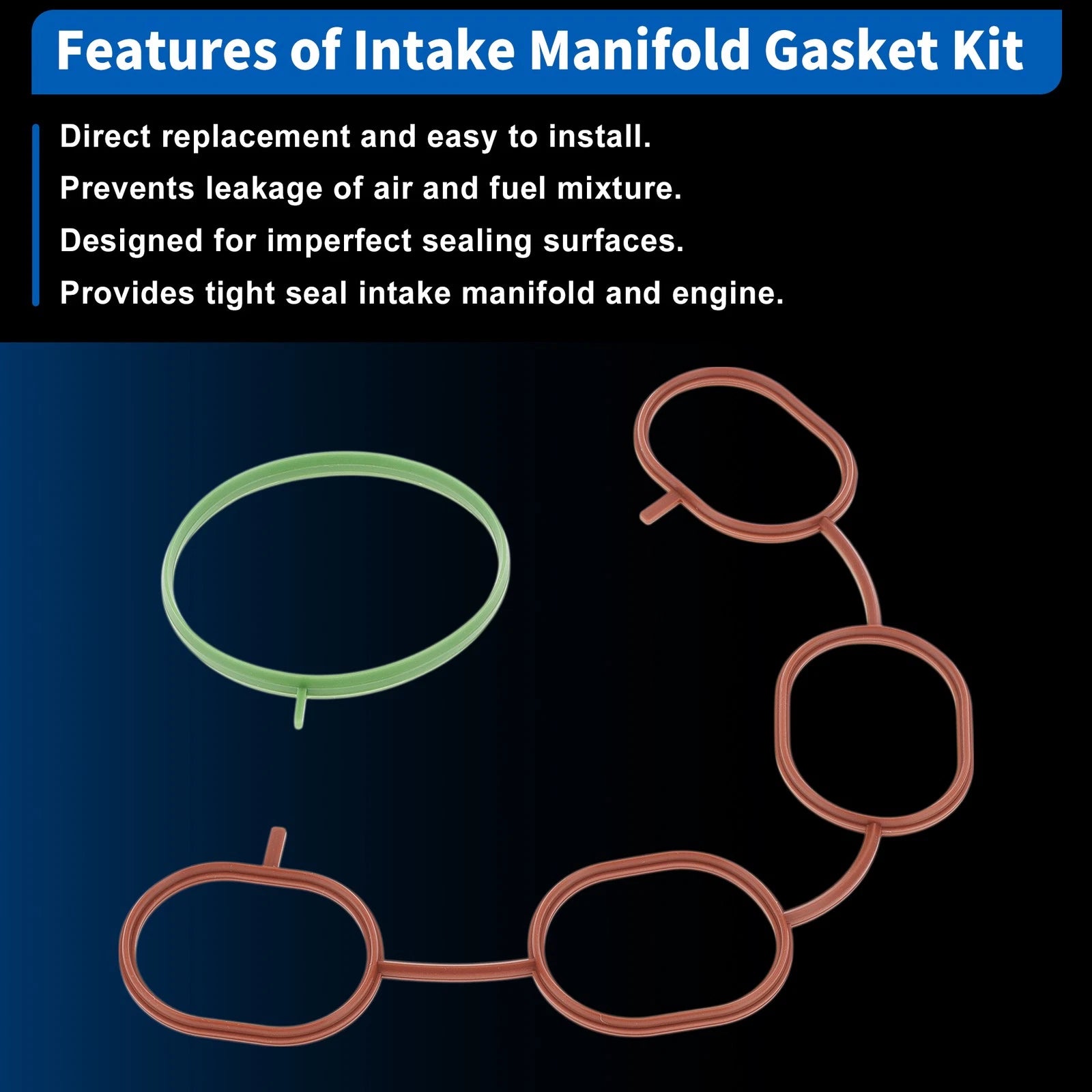 Set of 2 Engine Intake Manifold Gaskets for Nissan Versa (2009–2020) No.MS97359