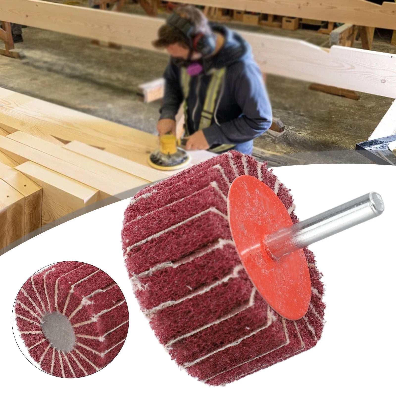 Polishing Flap Wheel Set of 2 for Universal Use (40/50mm, 6mm Shank)