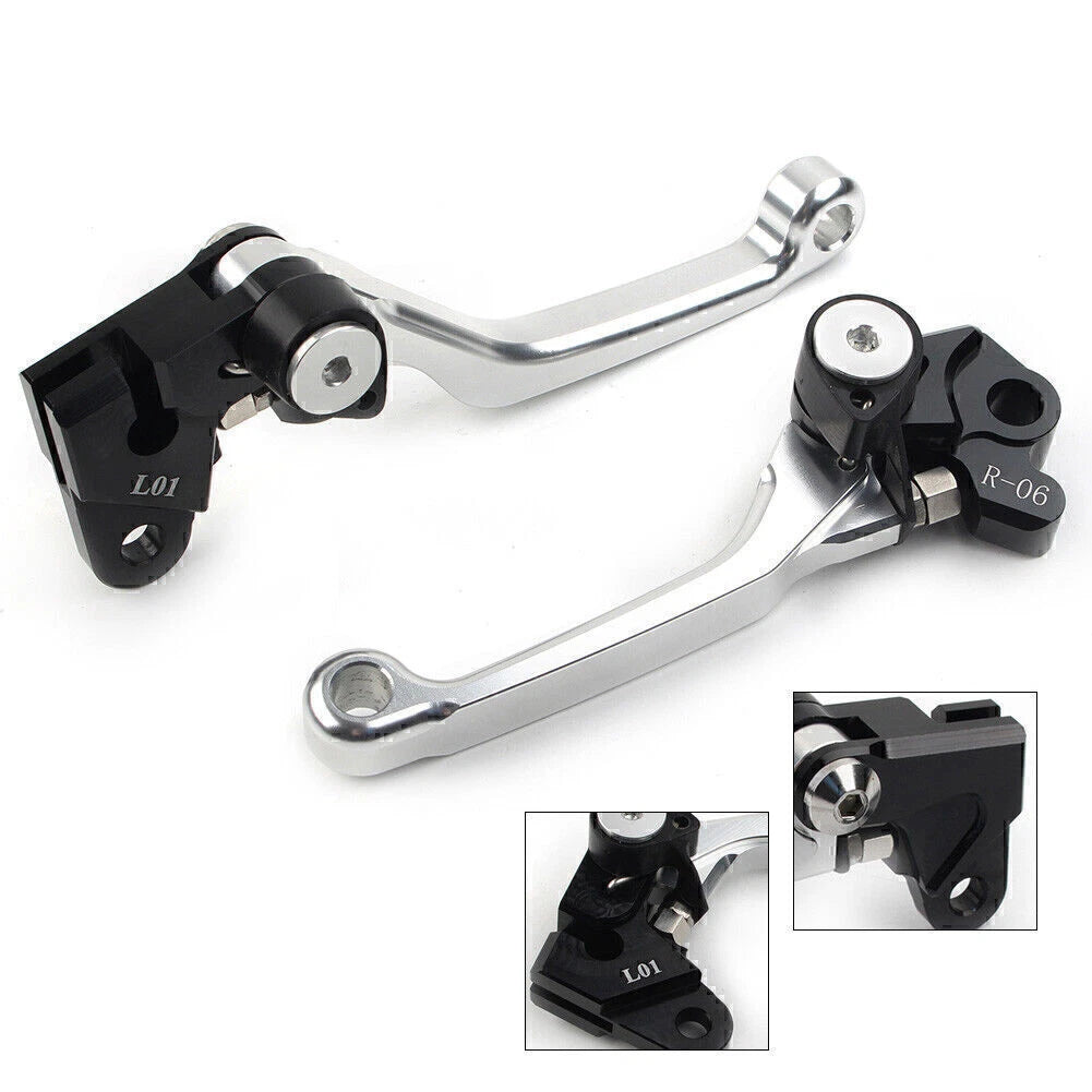Silver Pivot Brake Clutch Levers for Honda CRF125R/150R/250R/450R (1997–2021)
