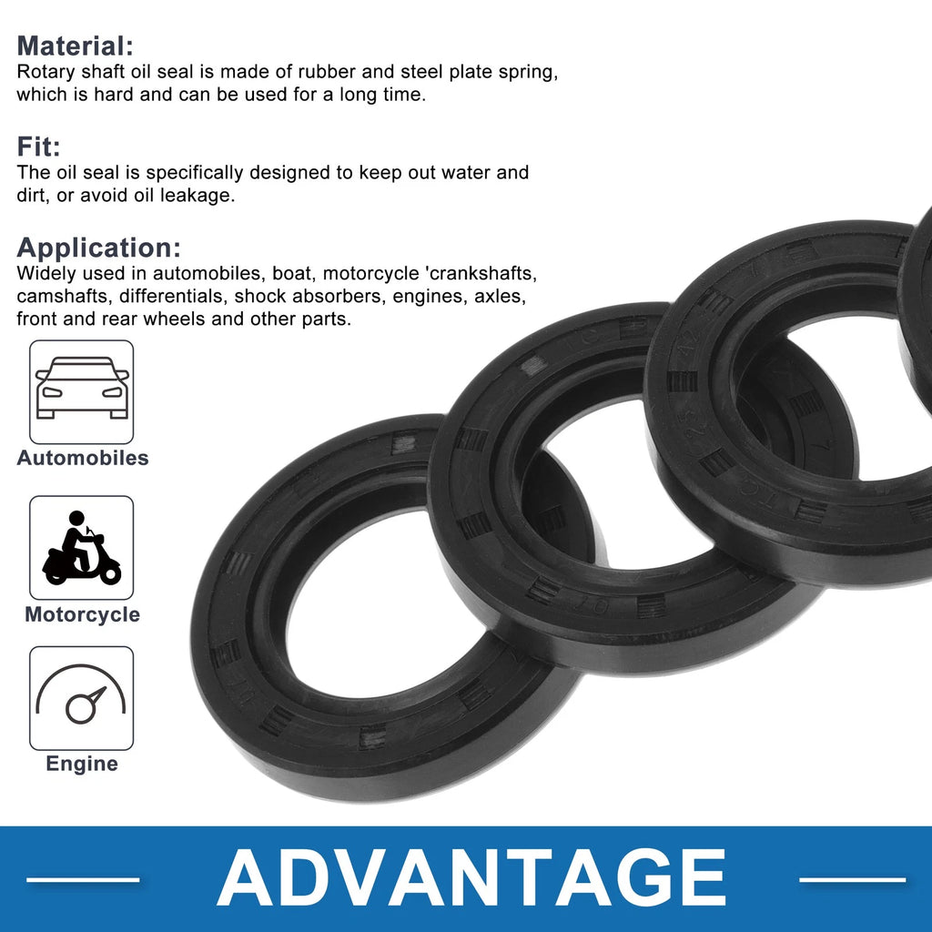 Set of 5 Oil Seal Rotary Shaft Seal Nitrile Rubber 25x42x7mm