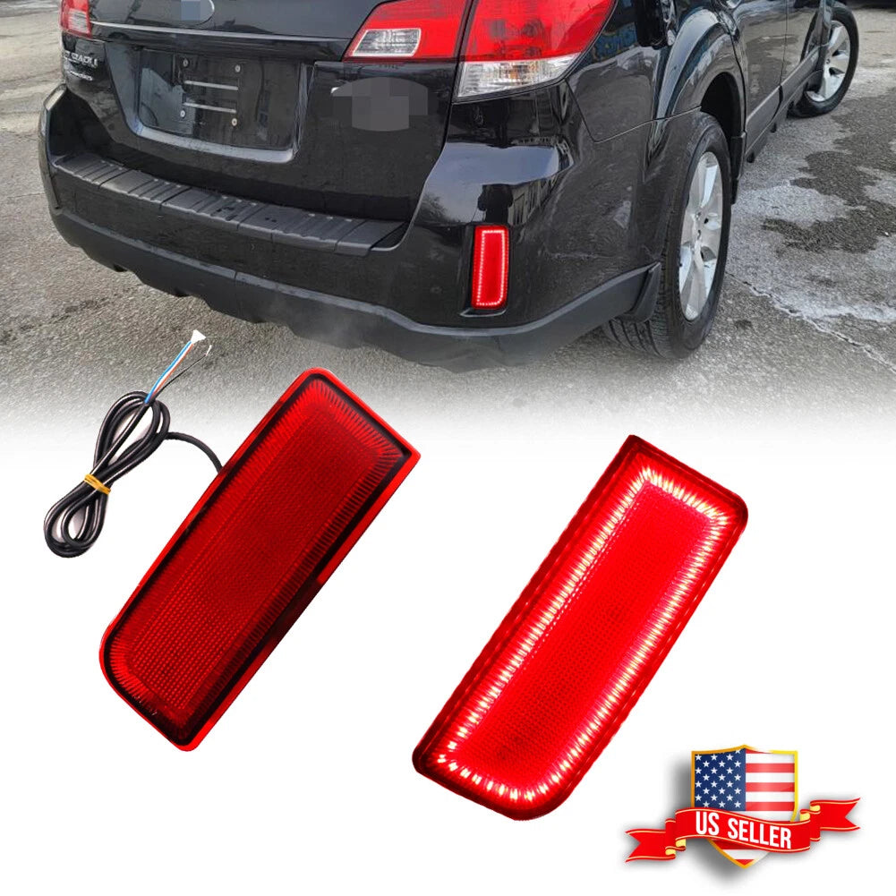 2X Rear Bumper Reflectors Red LED for Subaru Outback (2010–2014)