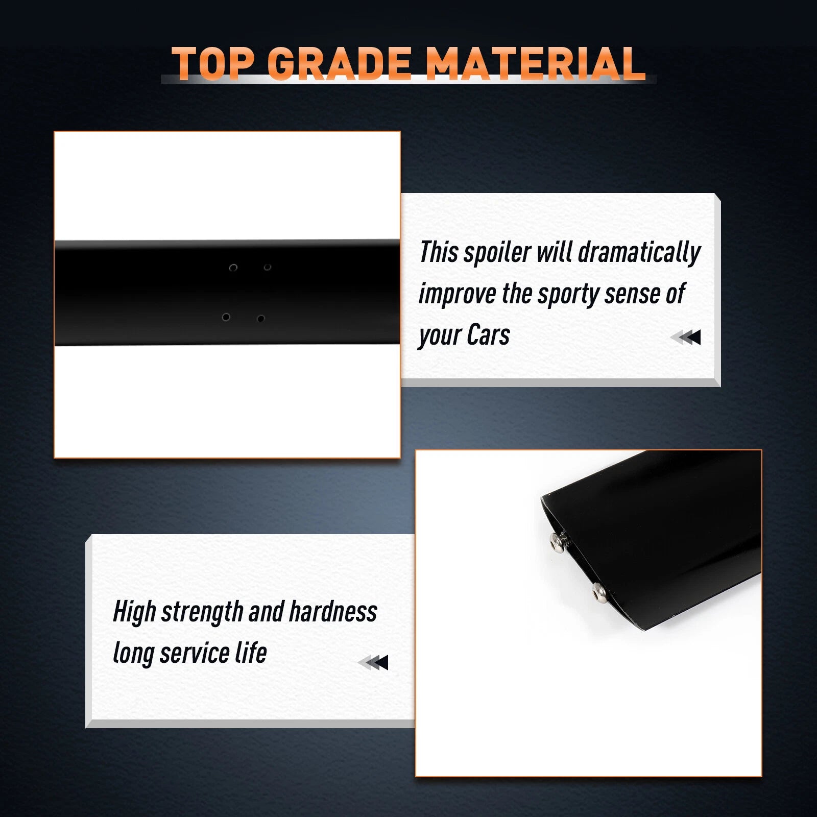 53" Adjustable Aluminum GT Wing Spoiler - Black GT-Style