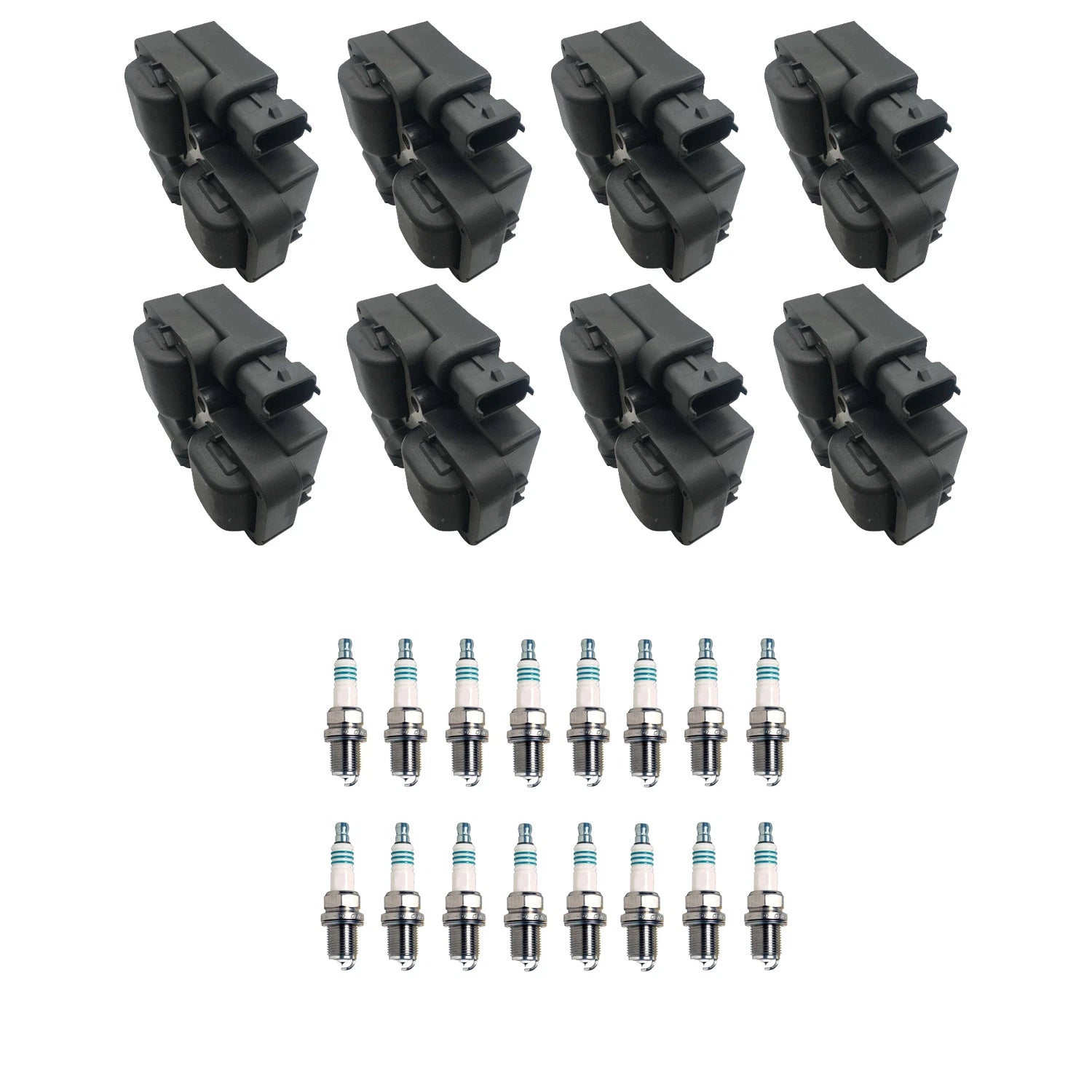 Set of 8 Ignition Coils & 16 Denso Iridium Spark Plugs for SLK55 AMG (2005–2009)