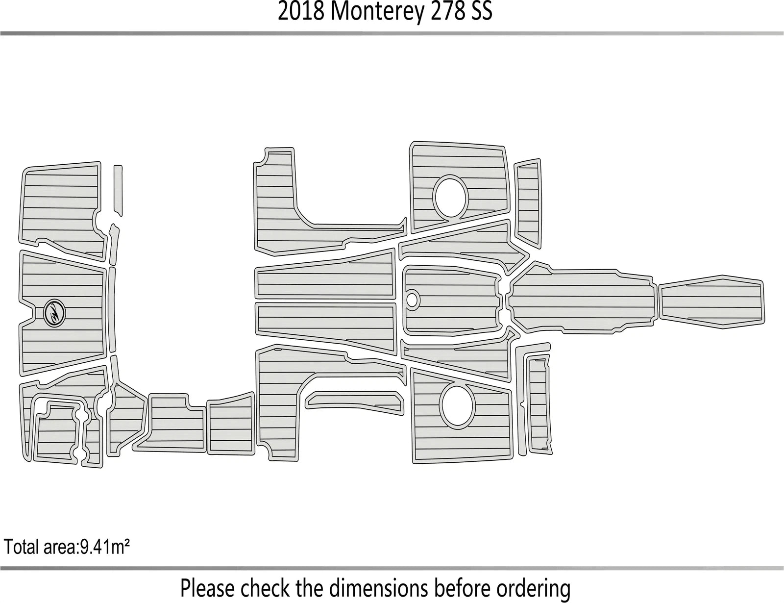 EVA Pads for Monterey 278 SS (2018) - Foam Teak Deck Flooring Mat