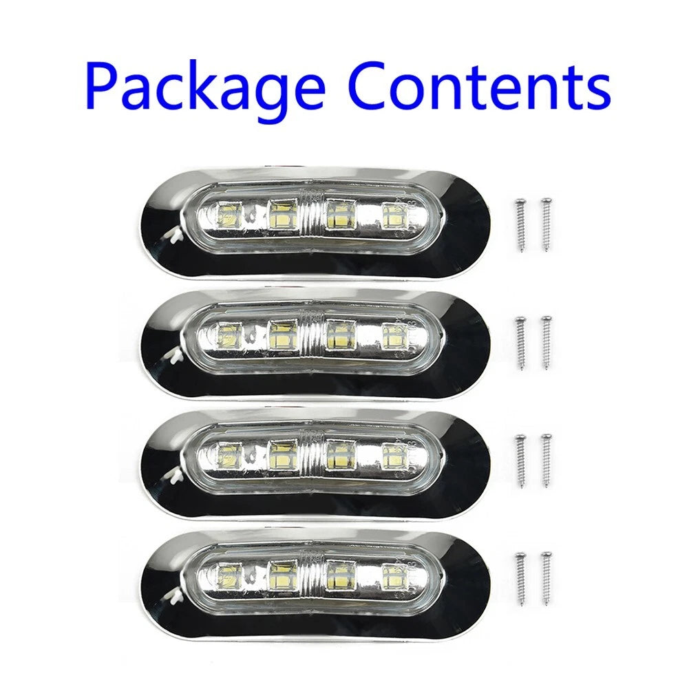 Set of 4 LED Courtesy Lights for Marine Boat (Cabin Deck Walkway Stair)
