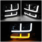 LED DRL Headlights for GMC Sierra Yukon Denali (2001–2007) - Smoked