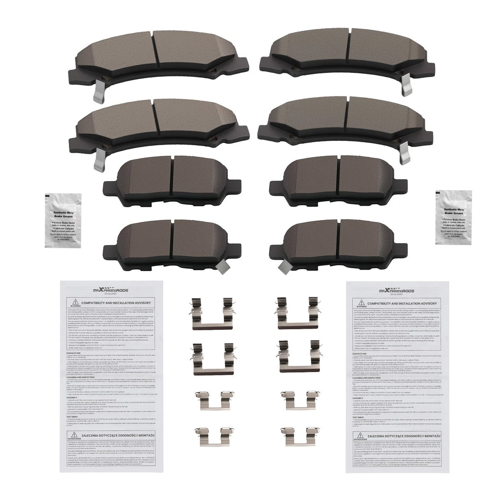 Front & Rear Ceramic Brake Pads Kit for Chevrolet Impala (2010–2013) D999